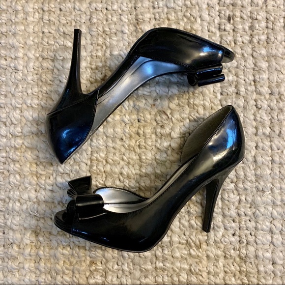 Charlotte Russe Shoes - Charlotte Russe Peep Toe Bow Pumps